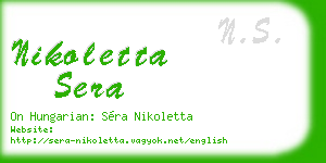 nikoletta sera business card