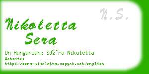 nikoletta sera business card